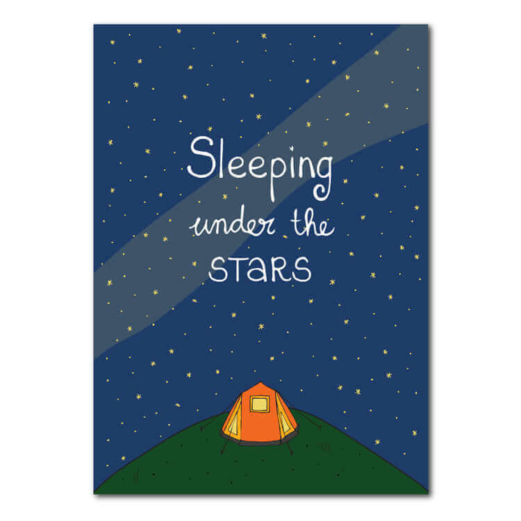 Postcard Sleeping under the stars
