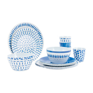 Melamine servies Blauw Breeze 16-delig - Mix & Match