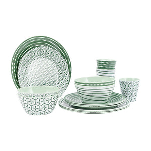 Melamine servies Groen Leaf 16-delig - Mix & Match