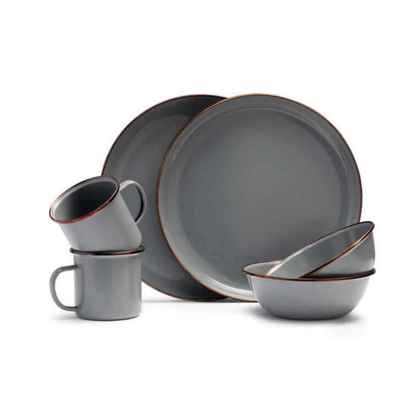 Barebones-Beker Set 2 Steen Grijs-Mokken-Enamel-Koper-Stijlvol-Kamperen-Camping-Glaravans