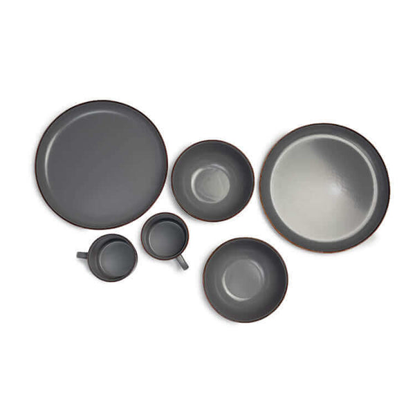 Barebones - Ontbijtbord Set-2 Stone Grey-Tableware-Servies-Plate-Bord-Breakfastplate-Grey-Grijs-Enamel-Copper-Koper-Stylish-Stijlvol-Kamperen-Camping-Glamping-Glaravans