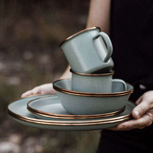 Barebones-Kom Set 2-eetkom-servies-mint-zwart-koper-serviesset-camping servies-stijlvol-kamperen-Camping-Caravan-Glaravans