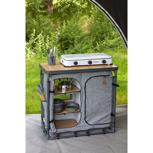 Bo-Camp - Kookkast Hampton Bamboe-Kast-Cupboard-Shelfstorage-Storage-Cooking-Bamboo-Bamboe-Urban-Urbanlook-Stylish-Stijlvol-Kamperen-Caravan-Camping-Camper-Vanlife-Travel-glamping-Glaravans