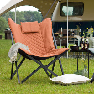 Bo-Camp-Relaxstoel Molfat Clay-Stoel-Kampeerstoel-Vouwstoel-Terracotta-Klei-Relaxstoel-Modern-Aluminium-Luxe-Stijlvol-Kamperen-Camping-Caravan-Camper-Glaravans