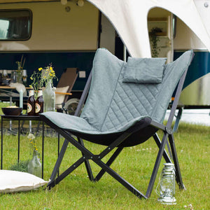 Bo-Camp-Relaxstoel Molfat Green-Stoel-Campingstoel-aluminium-Comfort-Luxe-Stijlvol-Kamperen-Camping-Caravan-Camper-glaravans