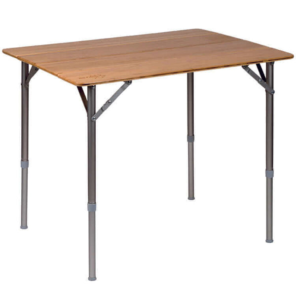 Bo-Camp-Tafel Finsbury-Campingtafel-Kampeertafel-Aluminium-Bamboe-Lichtgewicht-Waterbestendig-Lamellen-Inklapbaar-Compact-Stijlvol-Kamperen-Caravan-glaravans