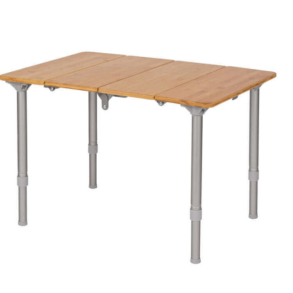 Bo-Camp-Tafel Southwark 60x40cm-Campingtafel-Bijzettafel-Lamellen-Luxe-Aluminium-Bamboe-Lichtgewicht-Verstelbaar-Inklapbaar-Stijlvol-Kamperen-Caravan-Glaravans