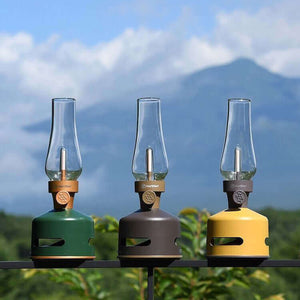 Glaravans-MoriMori-Lamp-Speaker-Luidspreker-Bluetooth-Gaslamp-Dimbaar-LED-Groen-Koper-Camping-Kamperen-Caravan-MoriMori Lamp / Luidspreker Groen